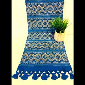 Beautiful Boho Style Table Runner Teal & Gold